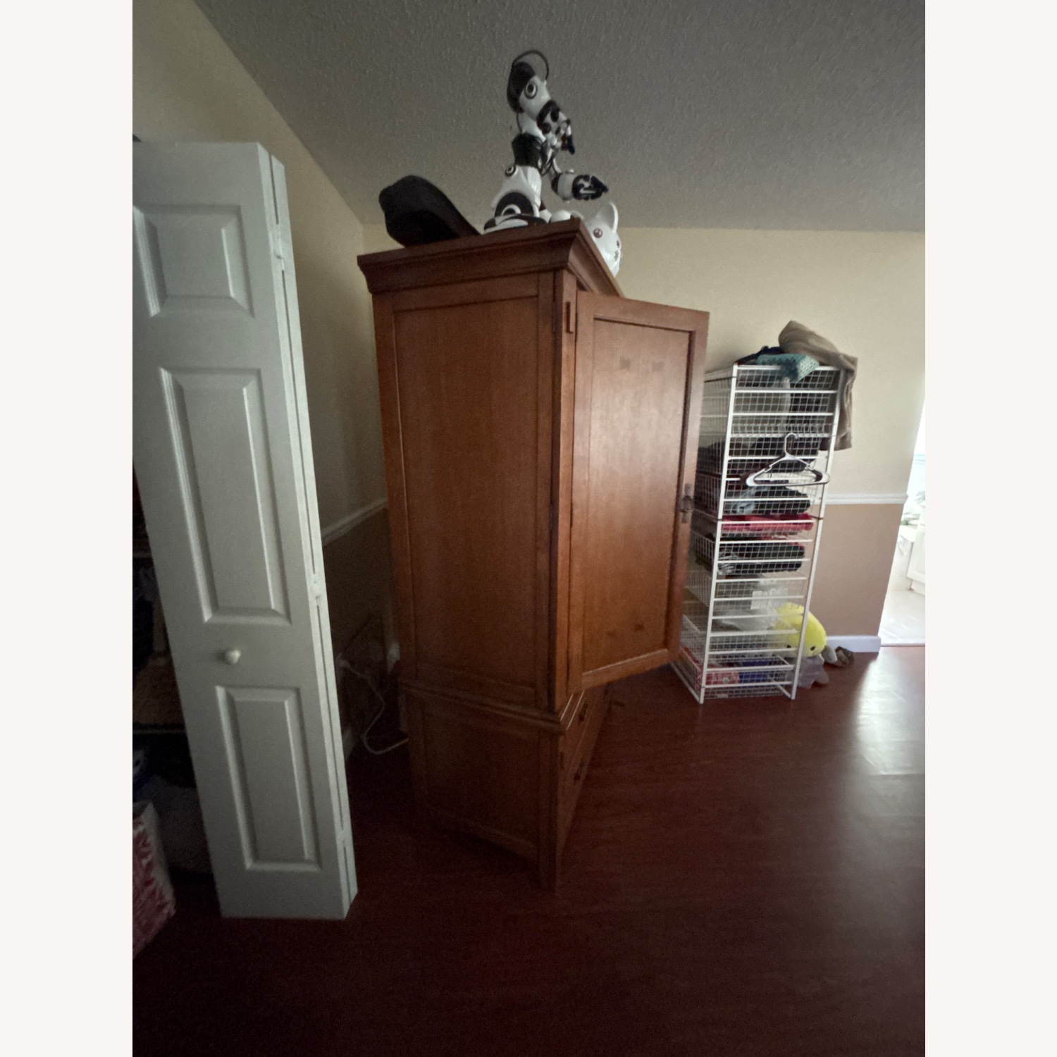 Brown Wood Wardrobe Media Storage  - image-4