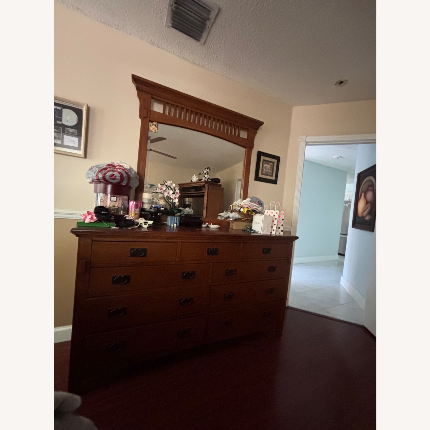 Brown Wood Dresser with Mirror Included - image-2