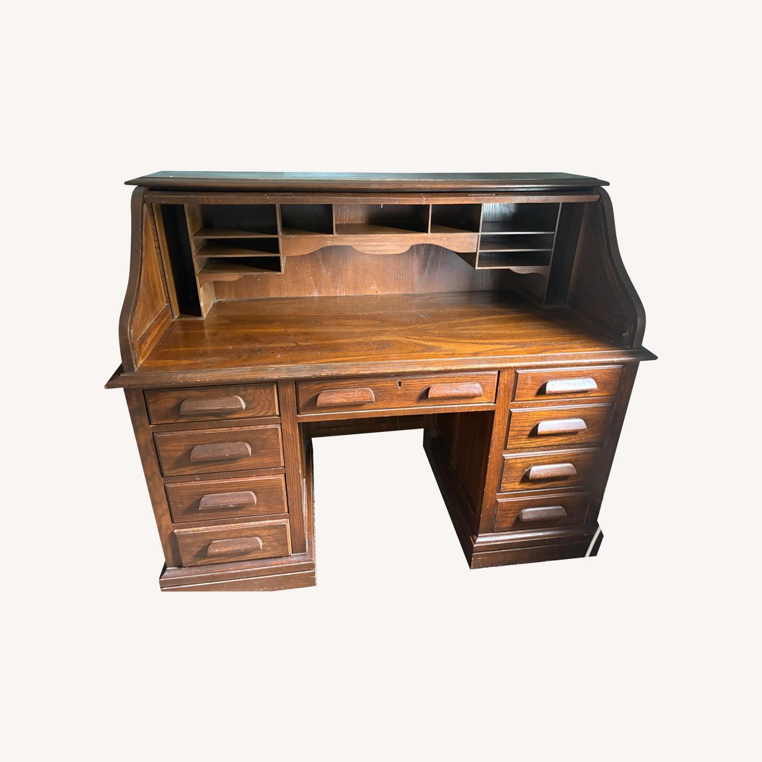 Antique Roll Top Desk - image-0