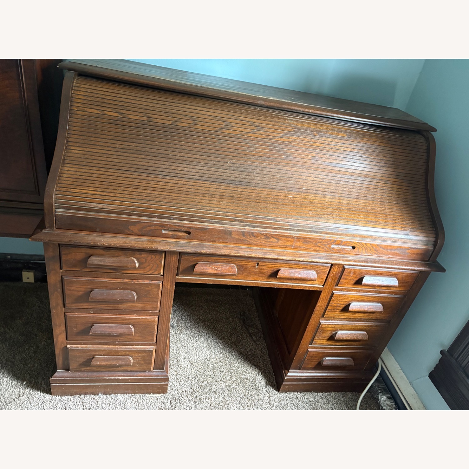 Antique Roll Top Desk - image-2