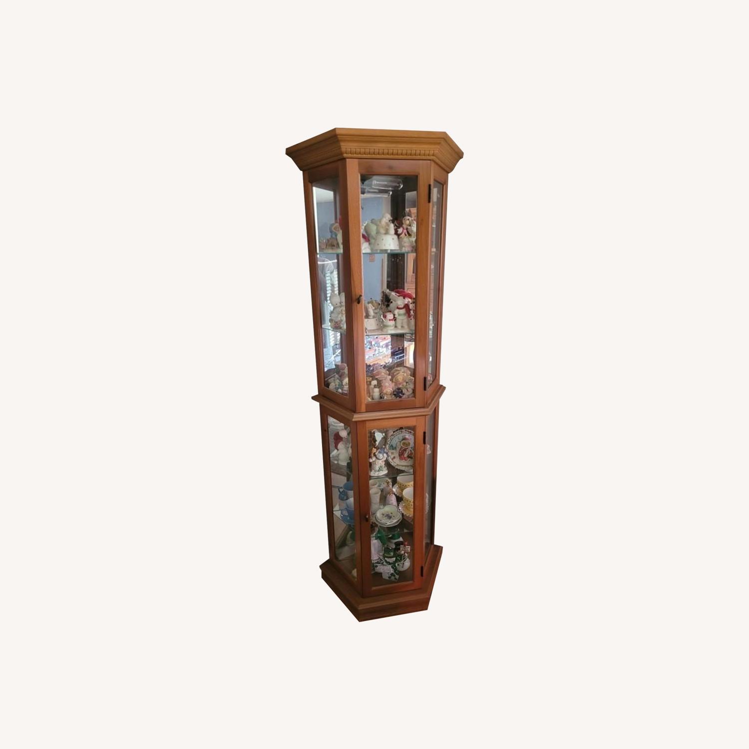 Corner Hutch with Mirror and Light - image-0