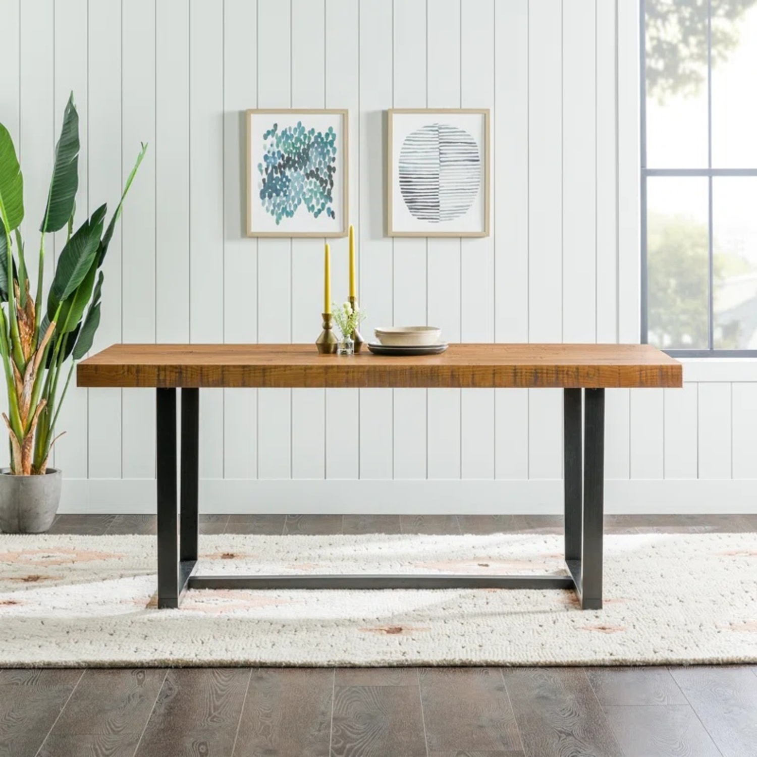 Wayfair Union Rustic Amarapal Pine Solid Wood Dining Table - image-6