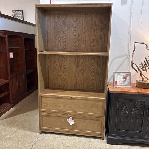 Used Four Hands Millie Bookcase Drifted Oak for sale on AptDeco