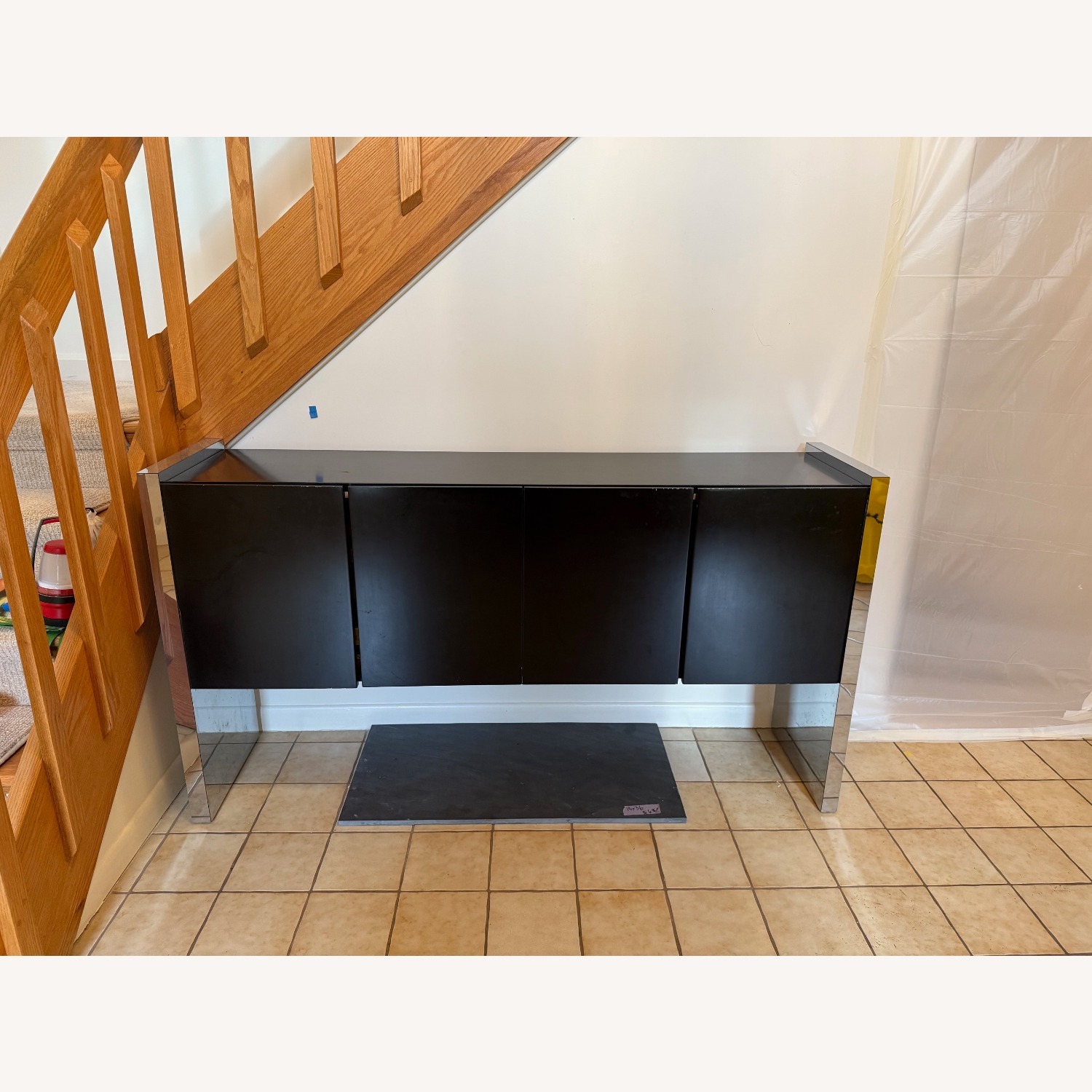 Milo Baughman Thayer Coggin Black and Chrome - image-1