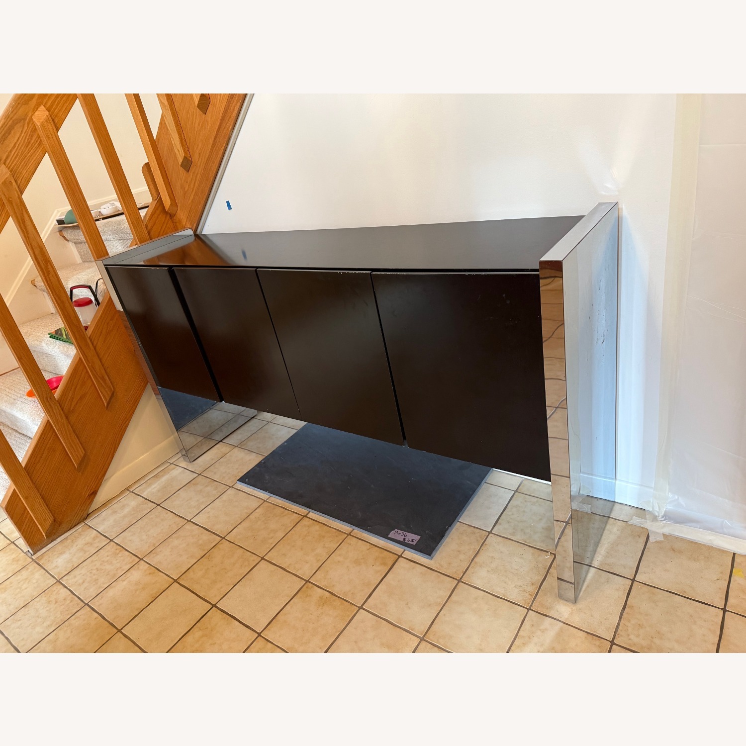 Milo Baughman Thayer Coggin Black and Chrome - image-2