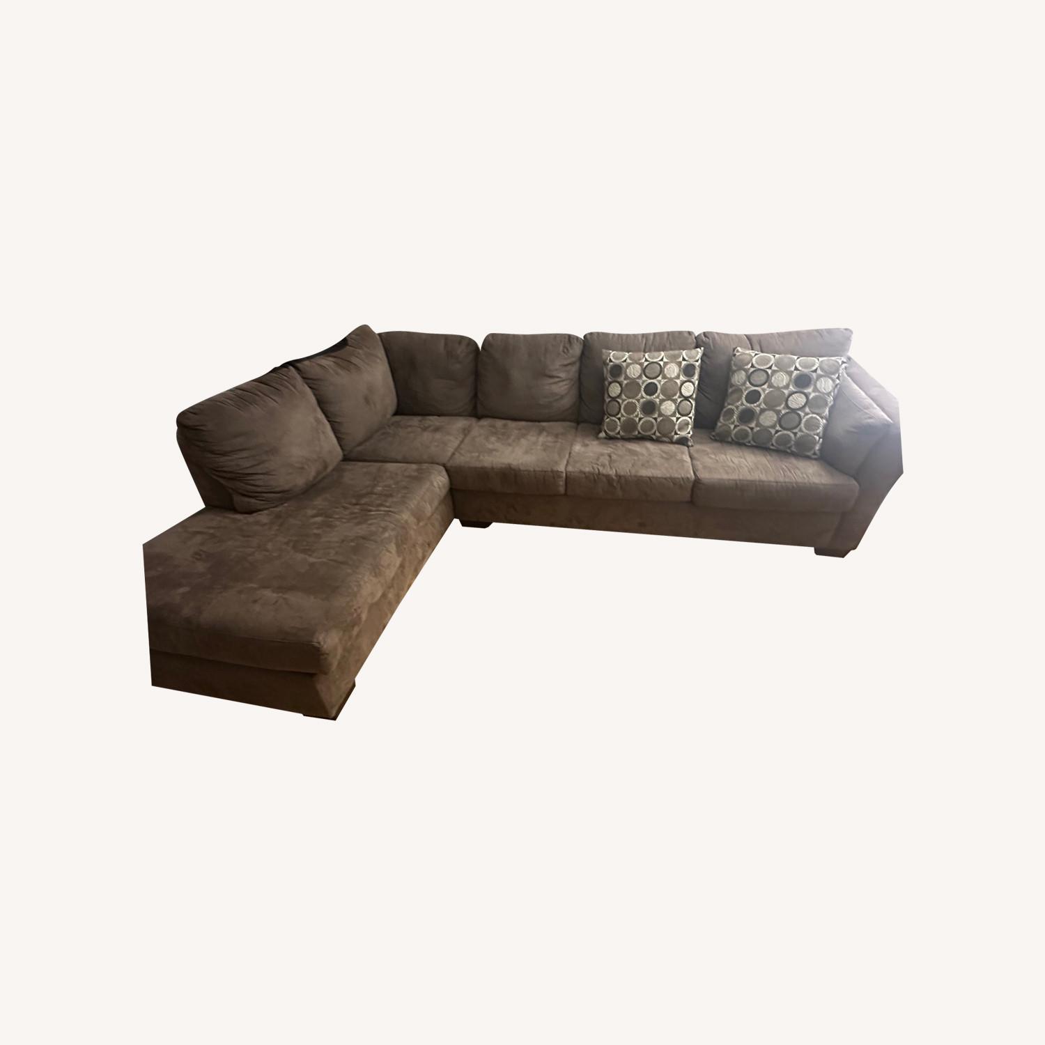 Bob's Discount Furniture Comfortable Brown Sofa - image-0