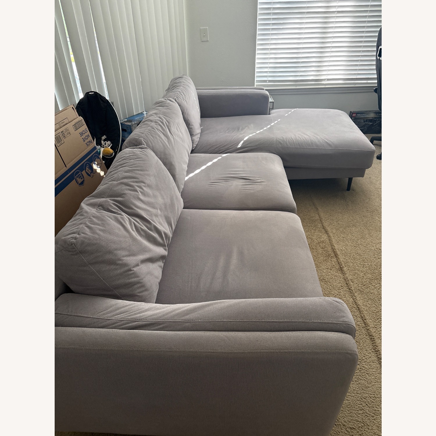 Gray 2 Piece L Shaped Sectional  - image-3