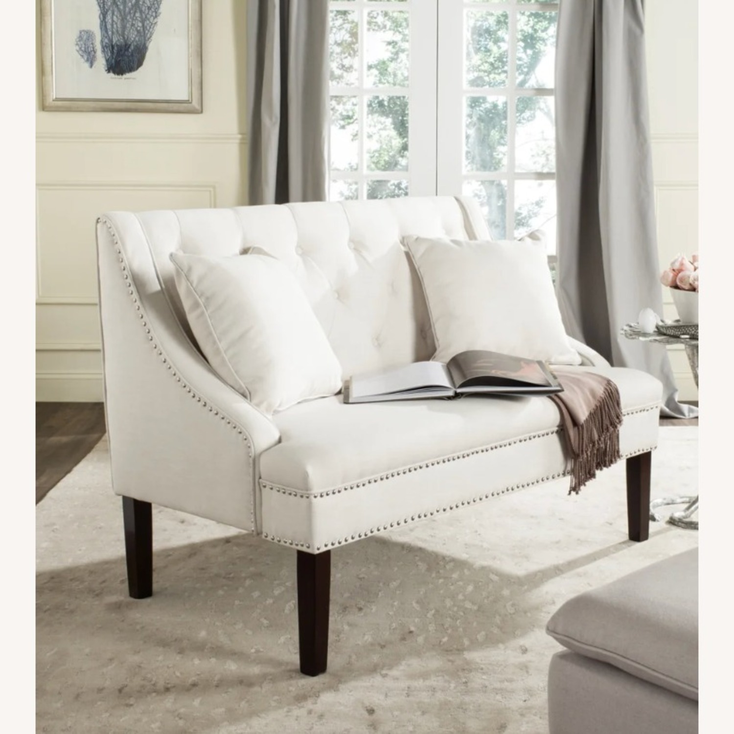 SAFAVIEH Linen Settee - image-1