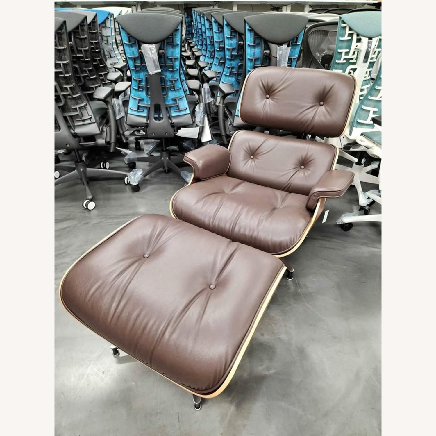 Herman Miller Eames Brown Lounge Chair & Ottoman - image-1