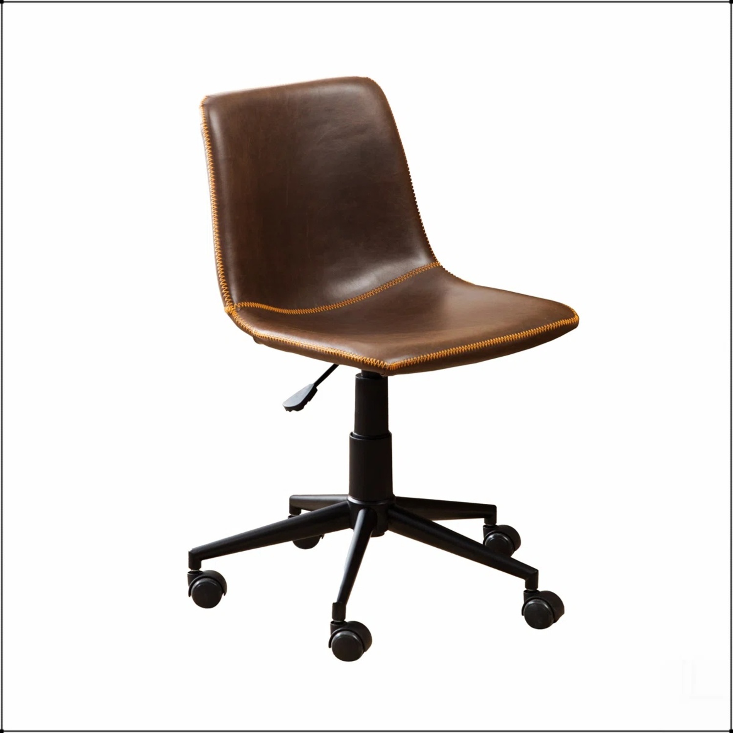Faux Leather Swivel Office Chair - image-4