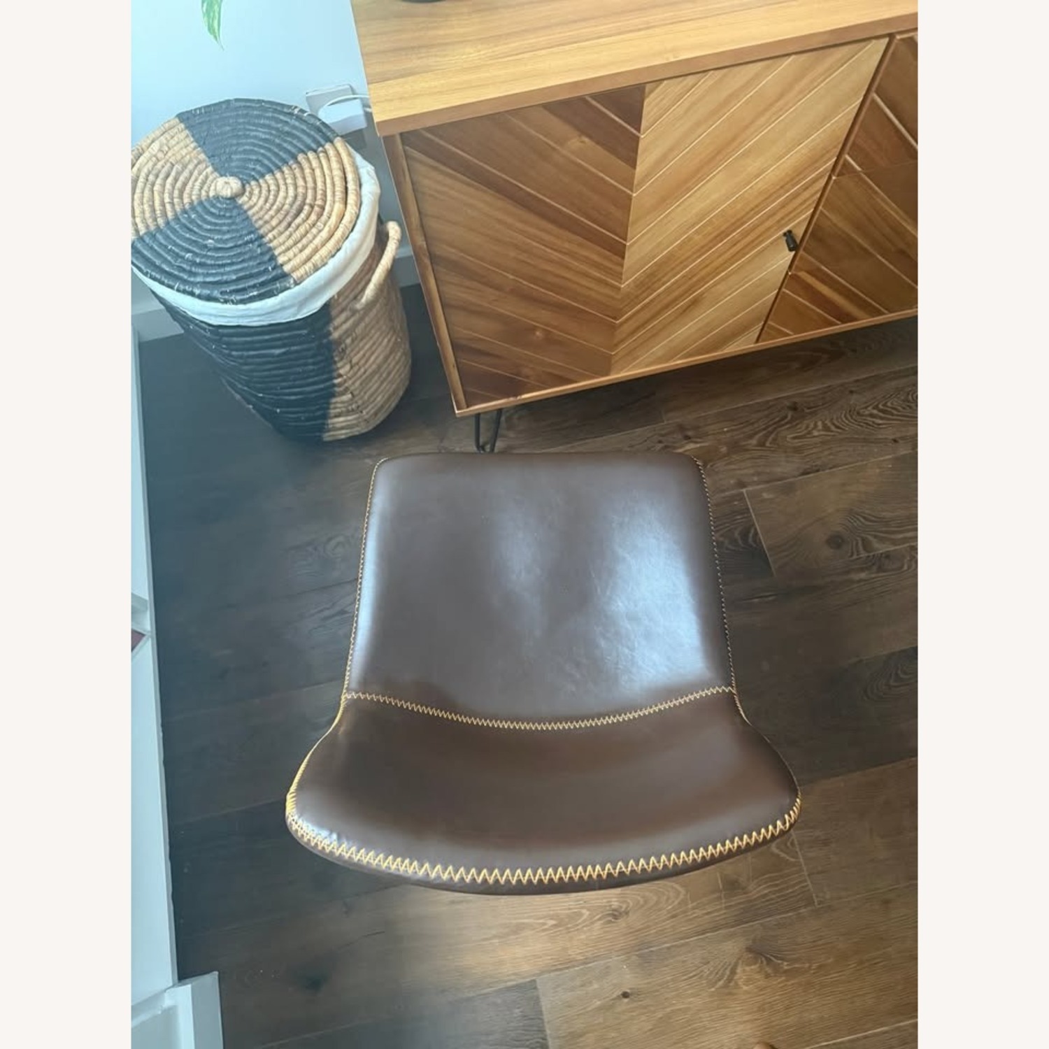 Faux Leather Swivel Office Chair - image-2