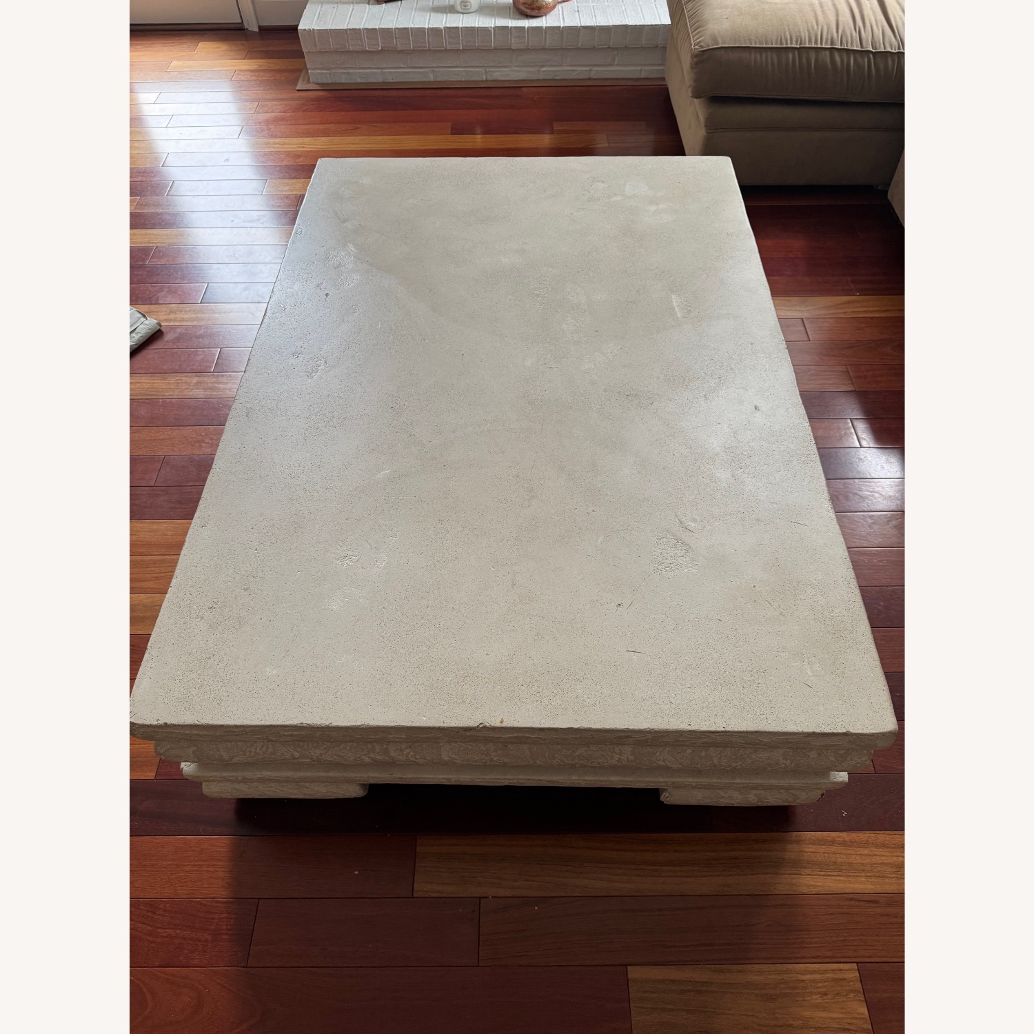 White Stone/Wood Coffee Table - image-6