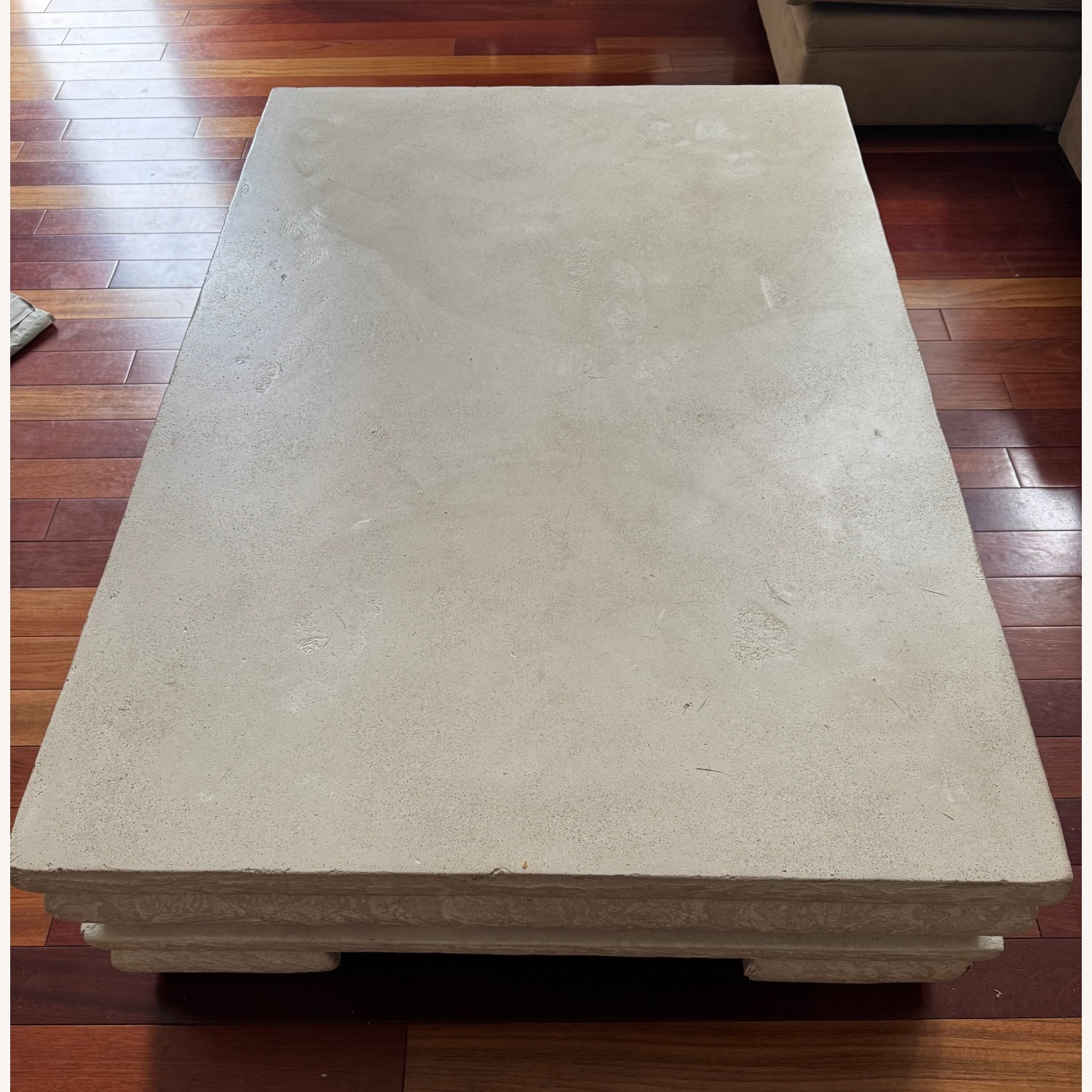 White Stone/Wood Coffee Table - image-4