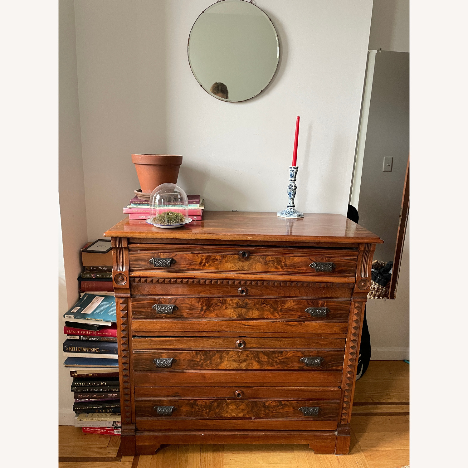 dark wood vintage dresser Vivienne 6-Drawer Easy Assembly Solid The combination of these materials creates a piece thats both visually appealing and rich in character Vintage Dark Brown Wood Dresser