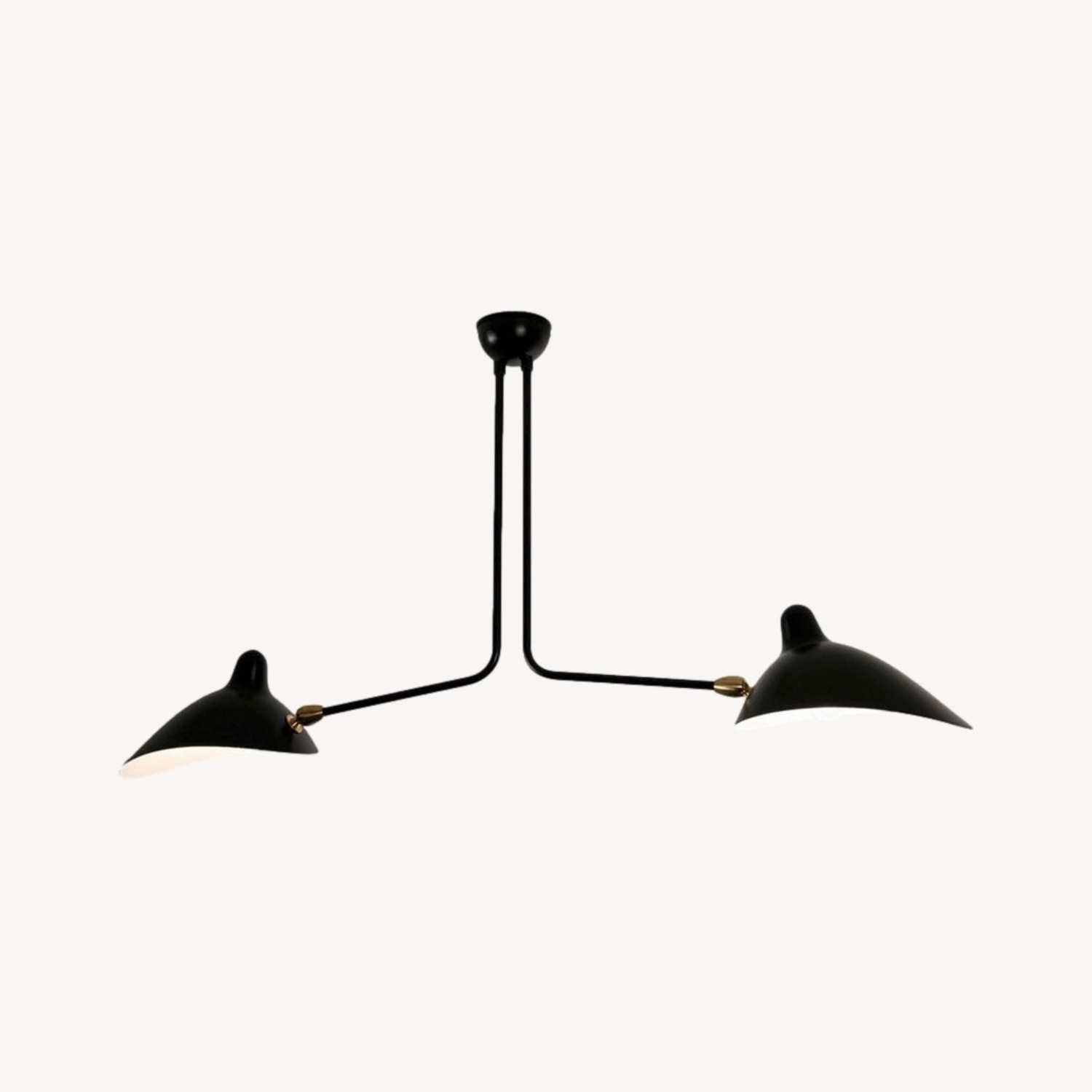 Serge Mouille Two Arm Black Ceiling Light E12 - image-5