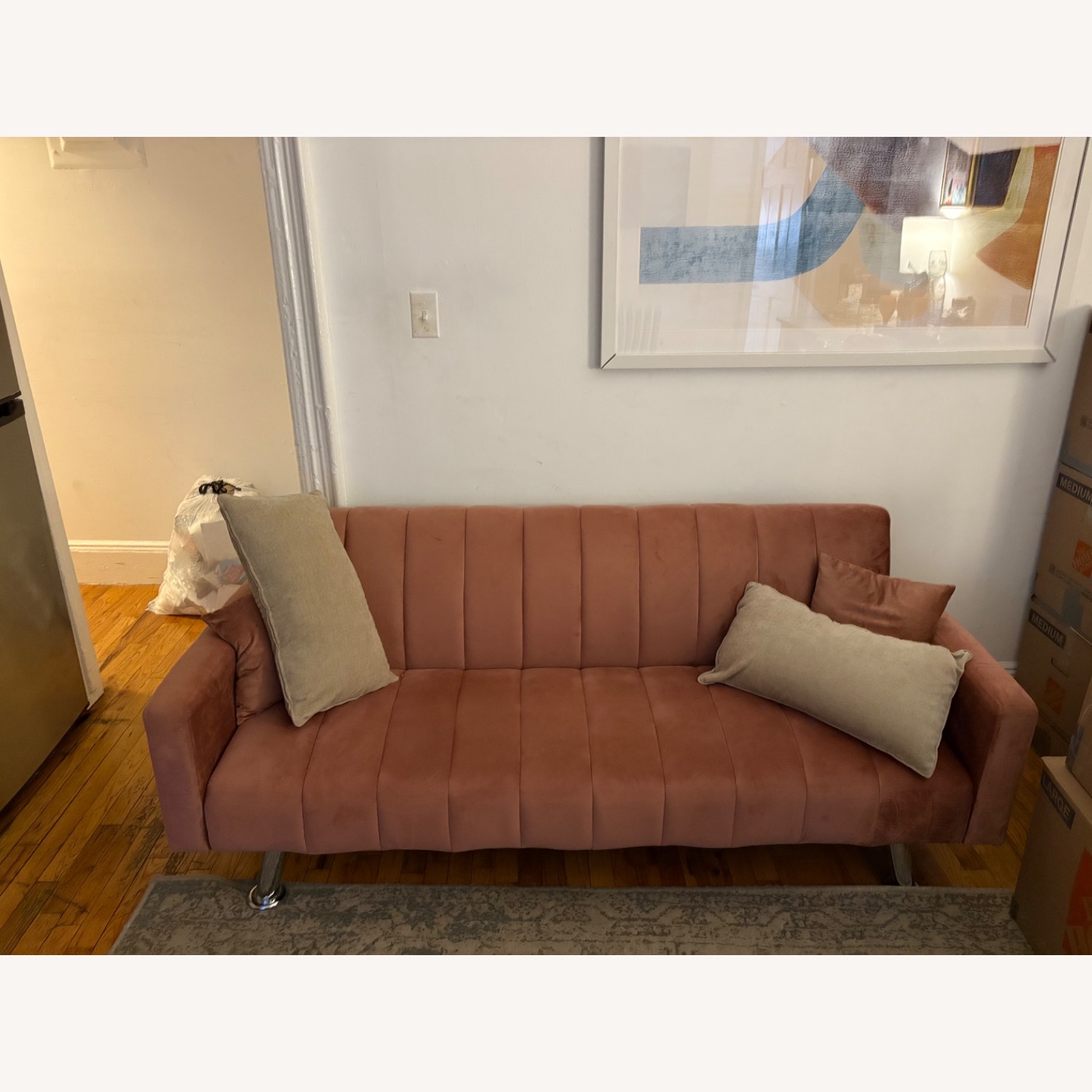 Wayfair Pink Velvet Sleeper Sofa  - image-1