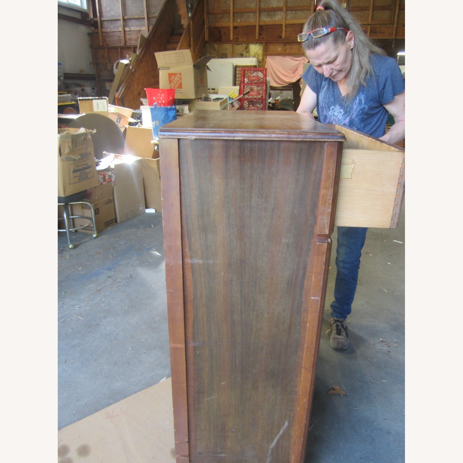 VTG Gentlements Dresser Fancy Top Drawer Front - image-7