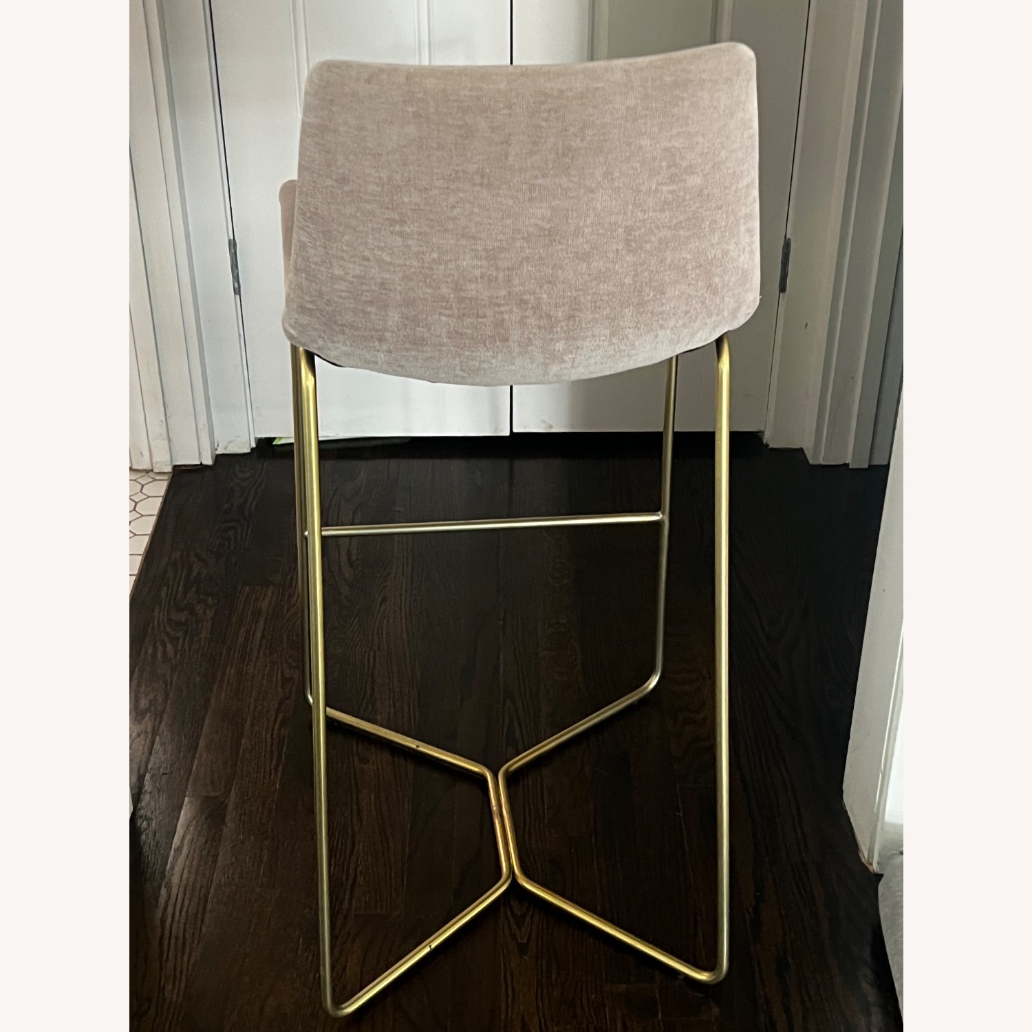 West Elm Pink and Gold stools - image-1