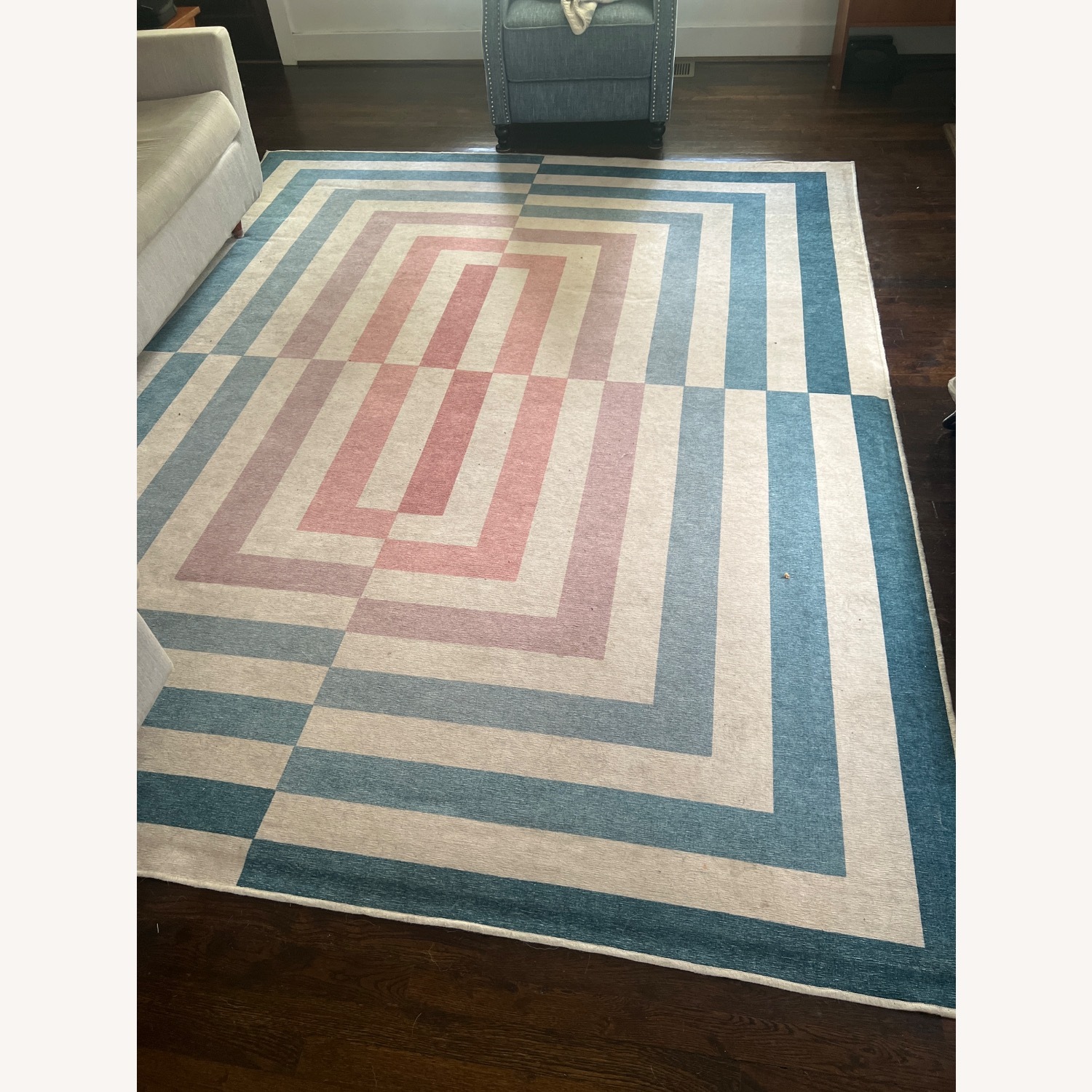 Huggable Blue and Pink Patterned Rug - image-1
