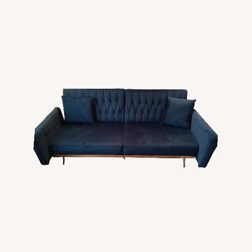 Used Blue Velvet  Sofa Futon for sale on AptDeco