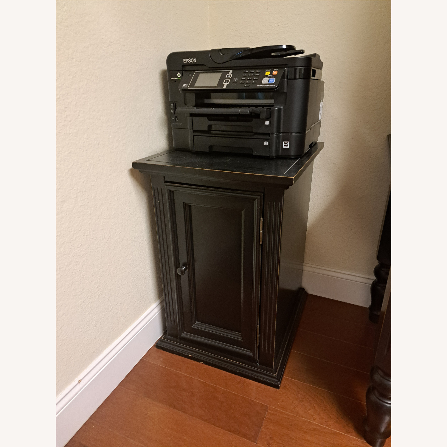 Large Black Desk with Bookshelf - image-4
