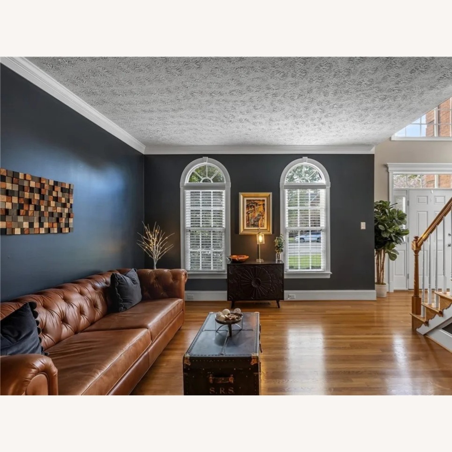 Pottery Barn Chesterfield Roll Arm Leather Sofa - image-3