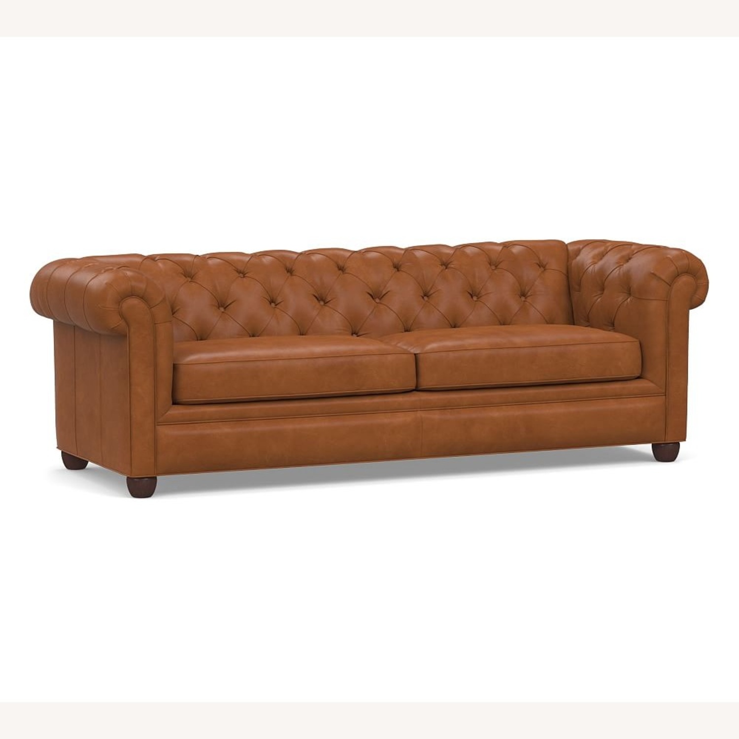Pottery Barn Chesterfield Roll Arm Leather Sofa - image-4