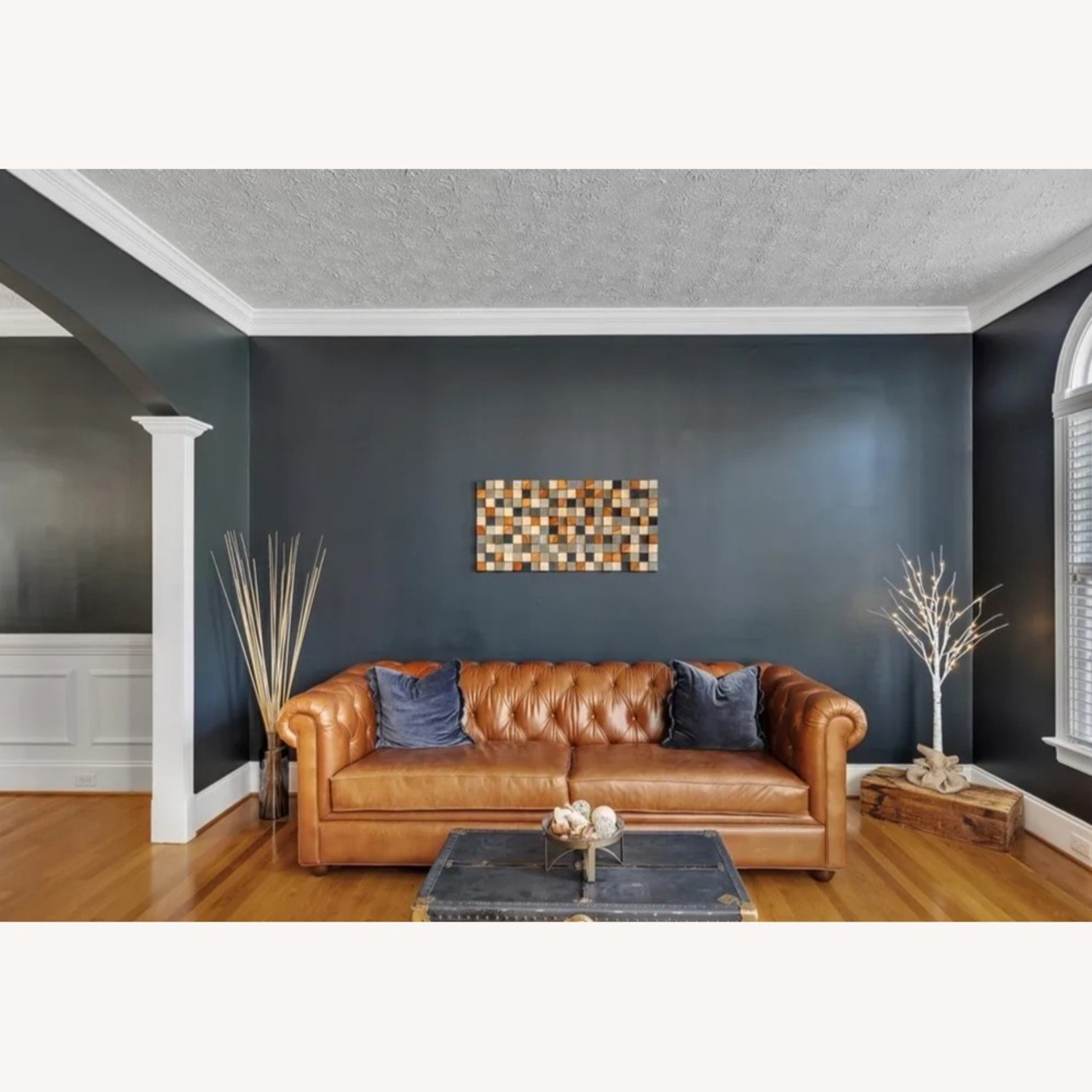 Pottery Barn Chesterfield Roll Arm Leather Sofa - image-1