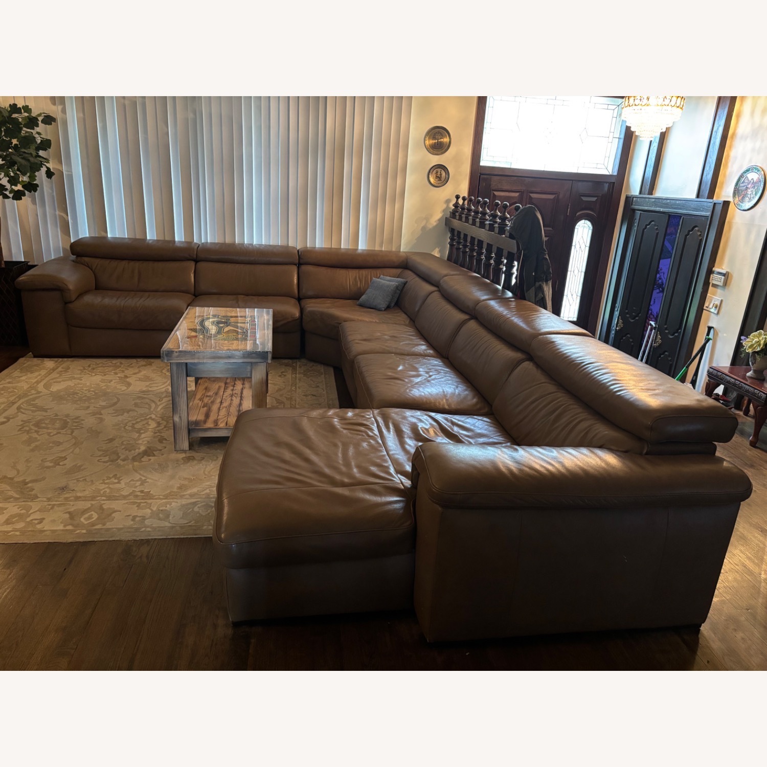 Macy’s Nevio 157” 6-Pc Mocha Leather - image-3