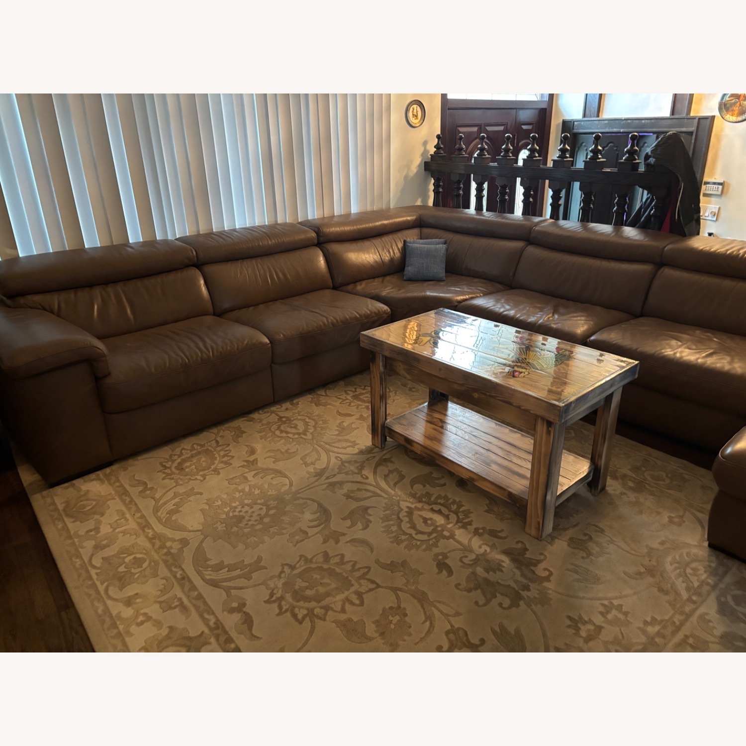 Macy’s Nevio 157” 6-Pc Mocha Leather - image-1