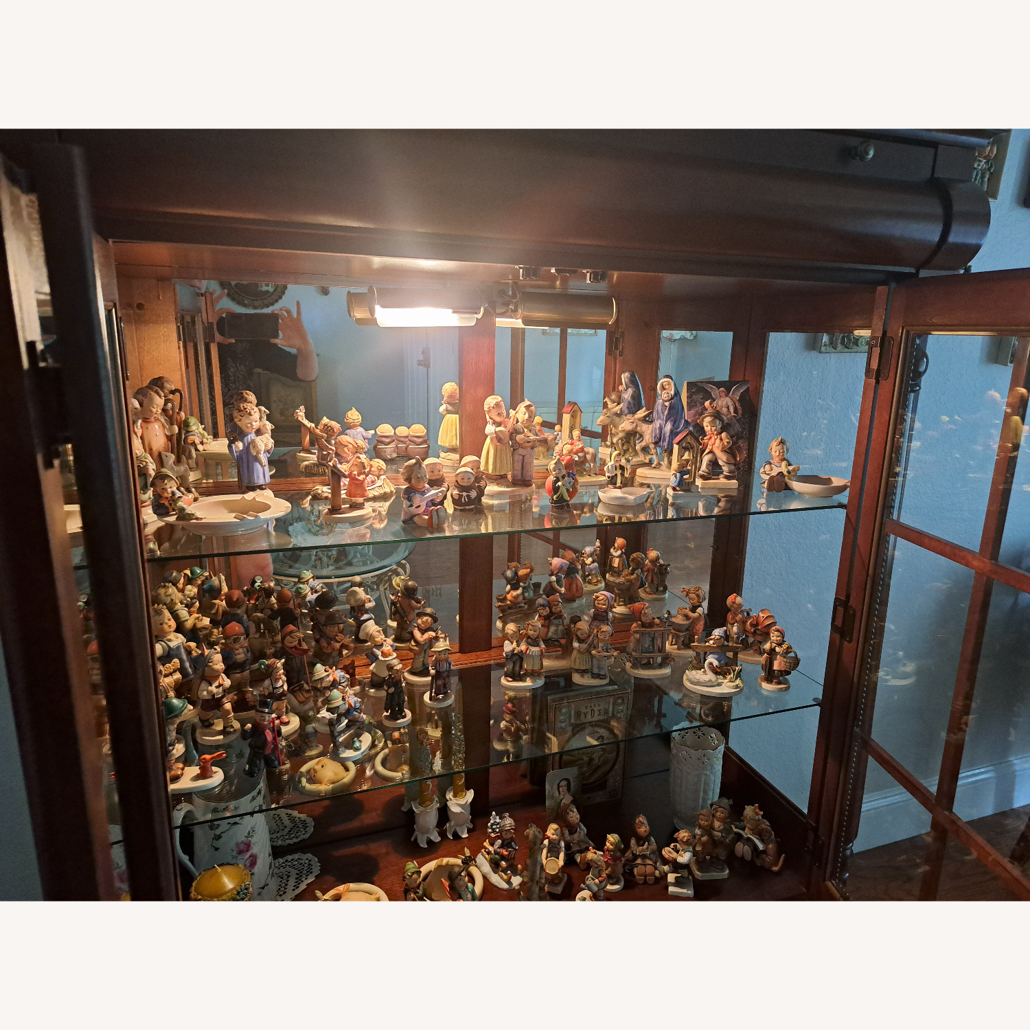 Cabinet with Glass Shelves Lights - image-4