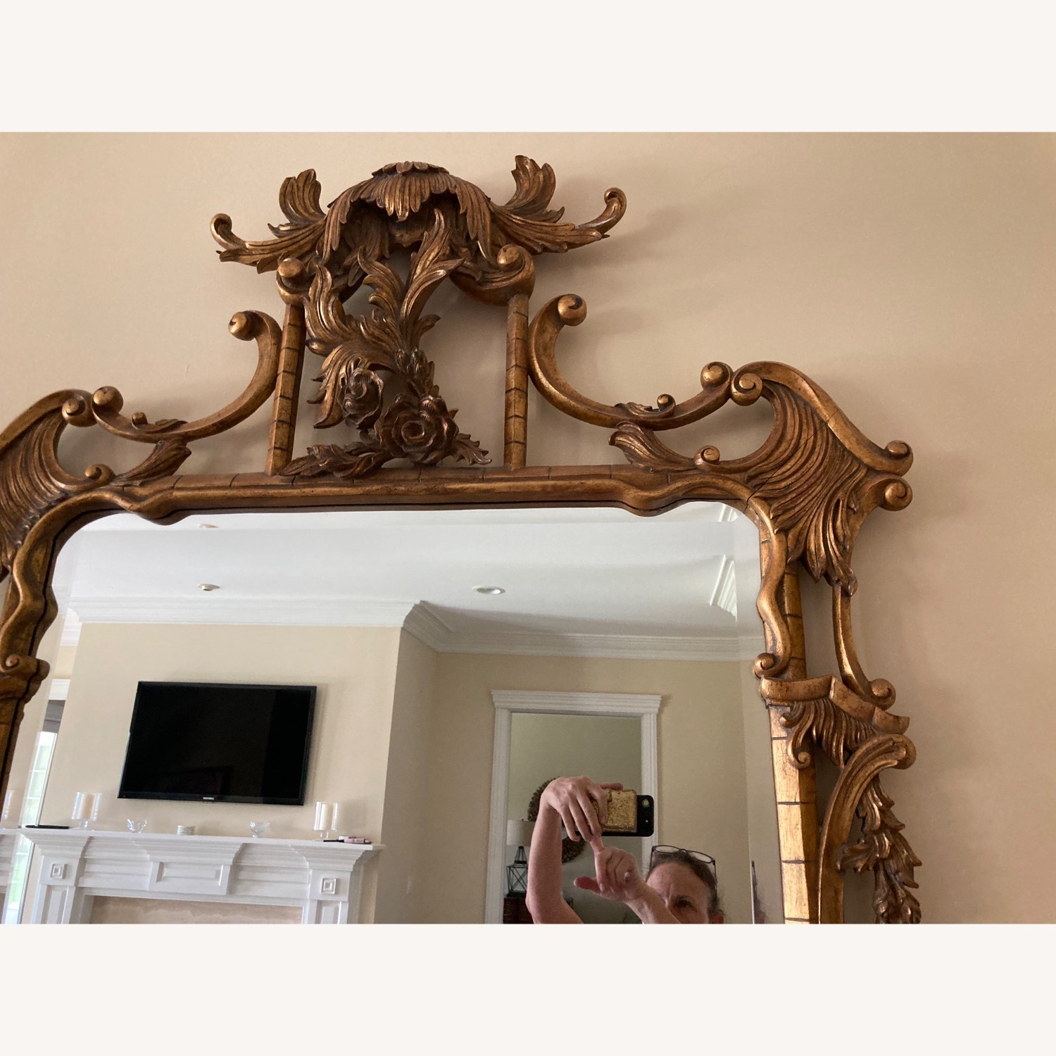 Ornate Antique Gold Mirror - image-2