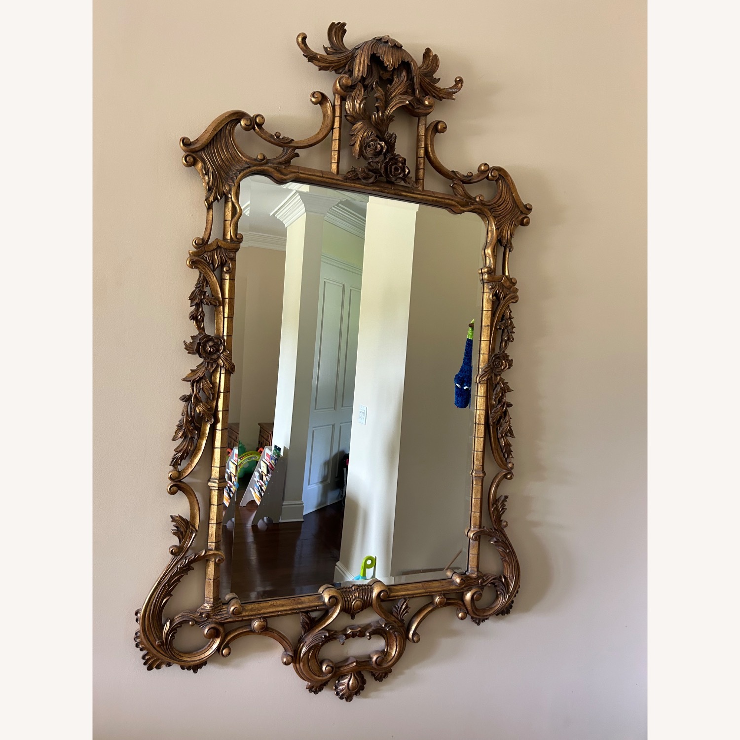 Ornate Antique Gold Mirror - image-1