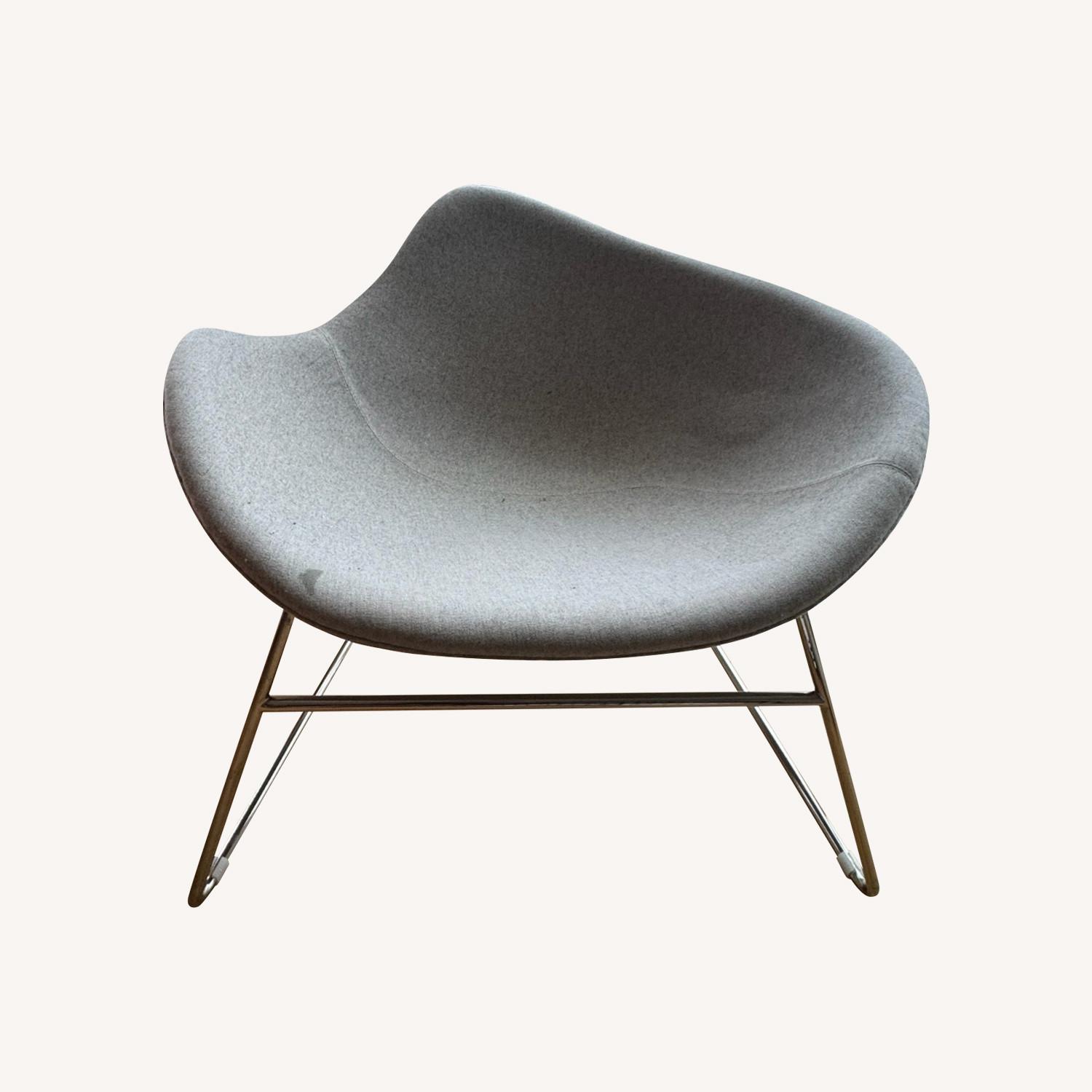 AllModern Light Grey Round Accent Chair - image-0