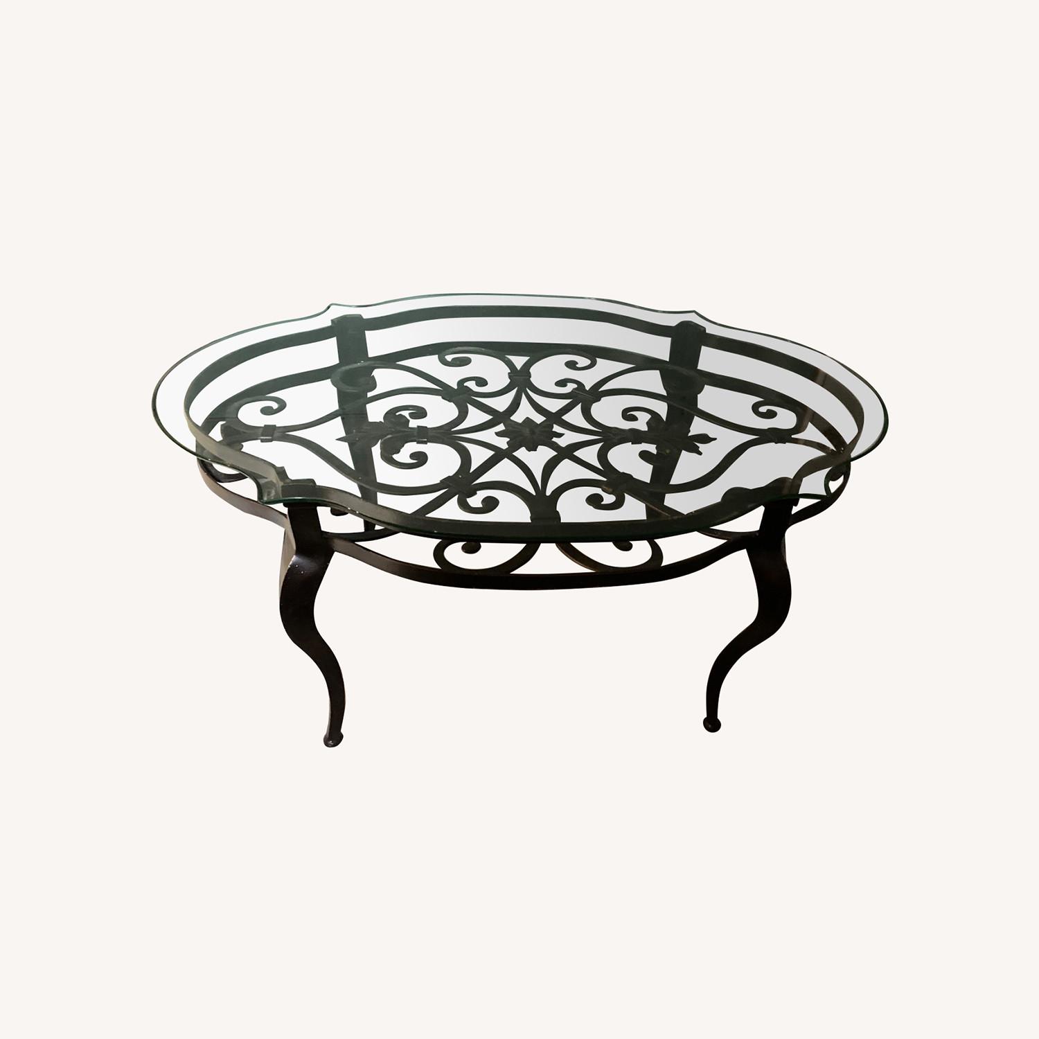 Iron and Glass Coffee Table - image-0