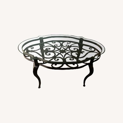 Used Iron and Glass Coffee Table for sale on AptDeco