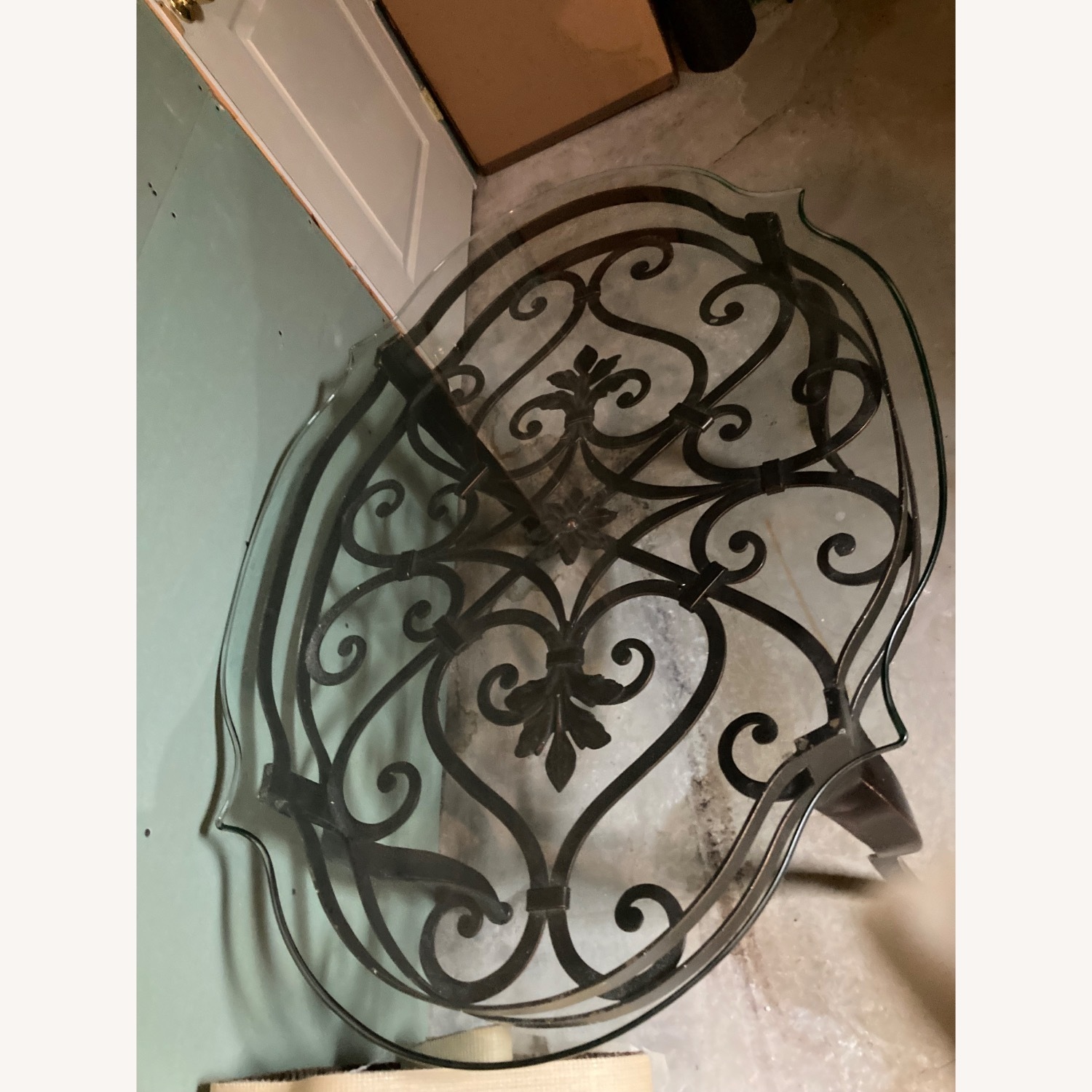 Iron and Glass Coffee Table - image-3