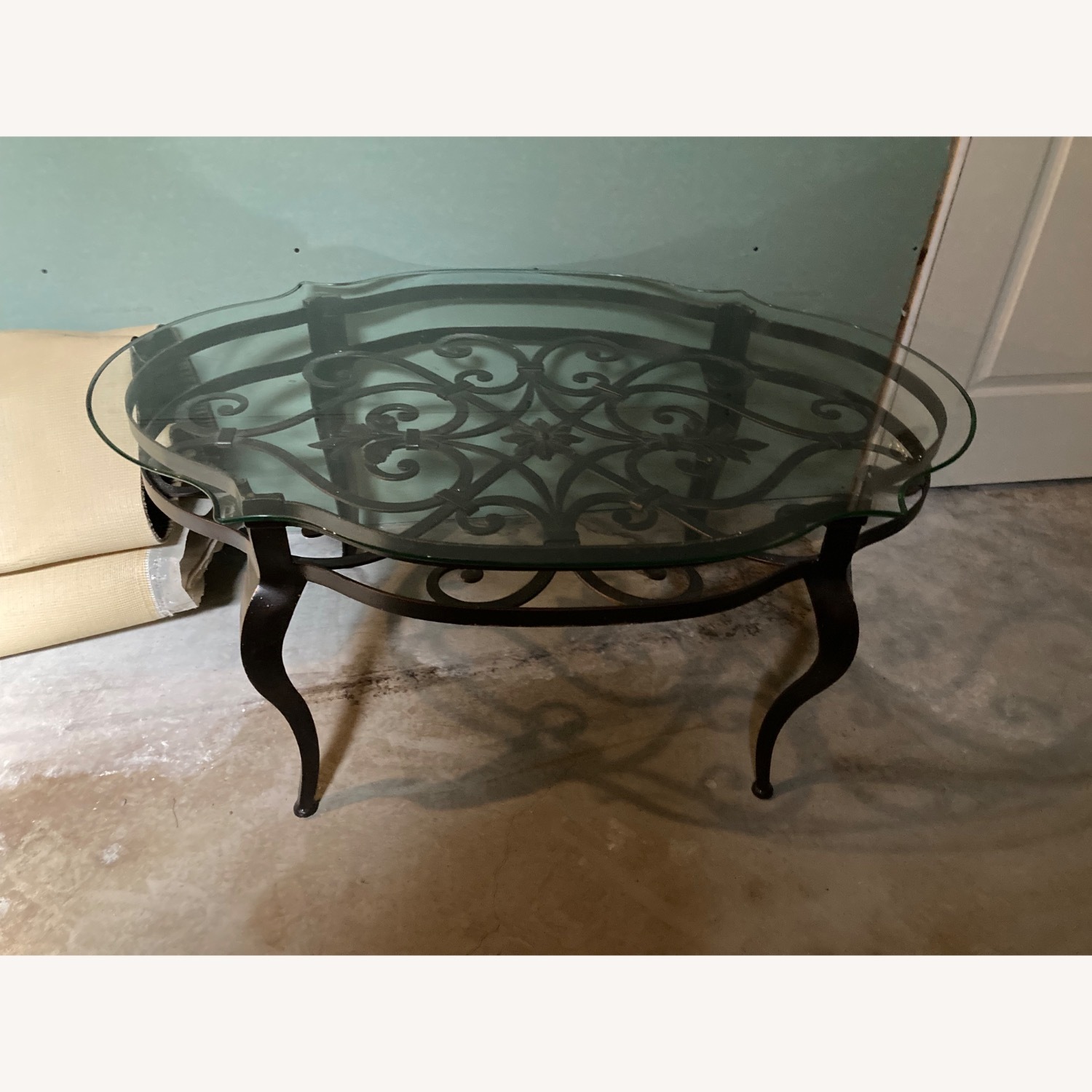 Iron and Glass Coffee Table - image-2