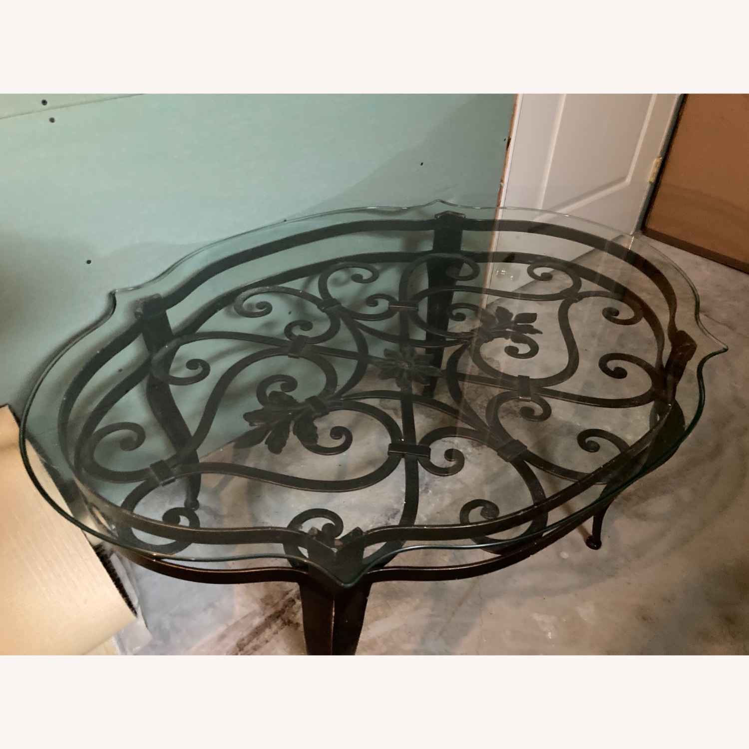 Iron and Glass Coffee Table - image-1