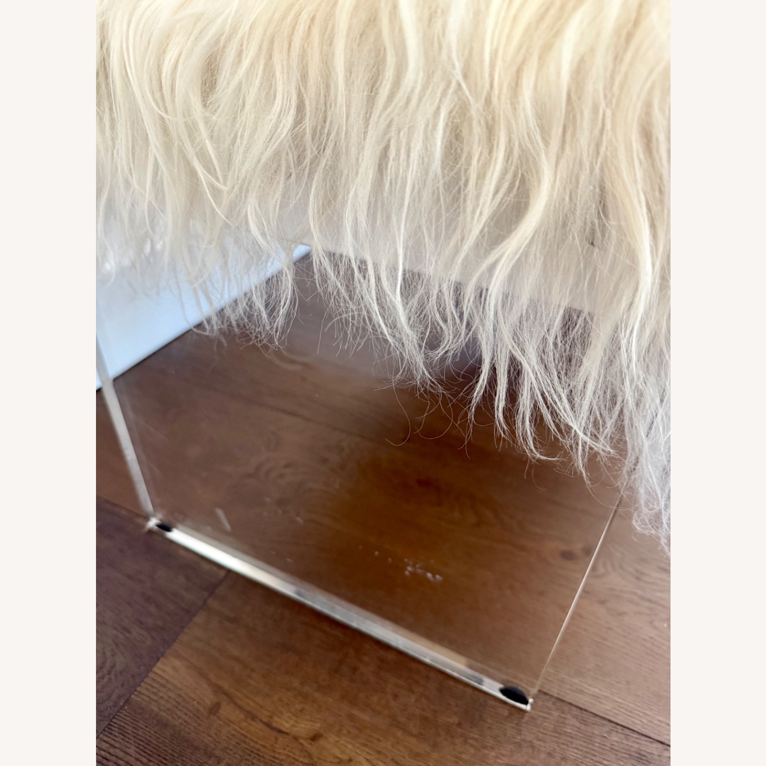 CB2 Acrylic Sheepskin Bench - image-4