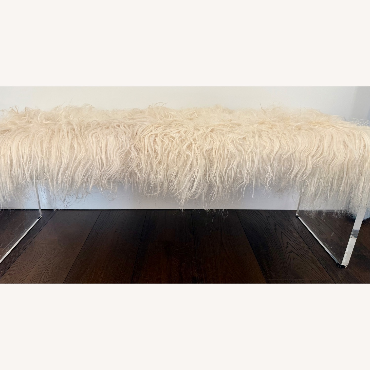 CB2 Acrylic Sheepskin Bench - image-6