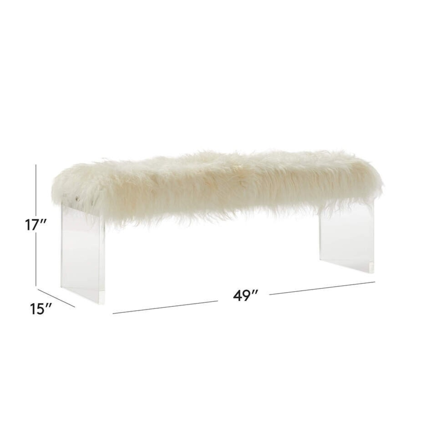 CB2 Acrylic Sheepskin Bench - image-10