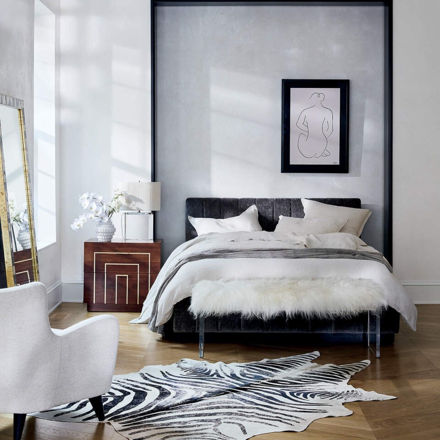 CB2 Acrylic Sheepskin Bench - image-8
