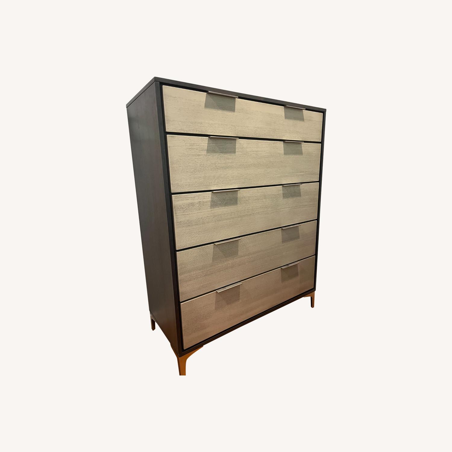 Gray 5 Drawer Tall Dresser - image-0