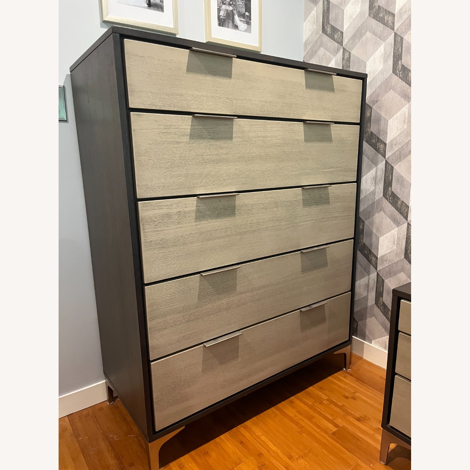 Gray 5 Drawer Tall Dresser - image-1
