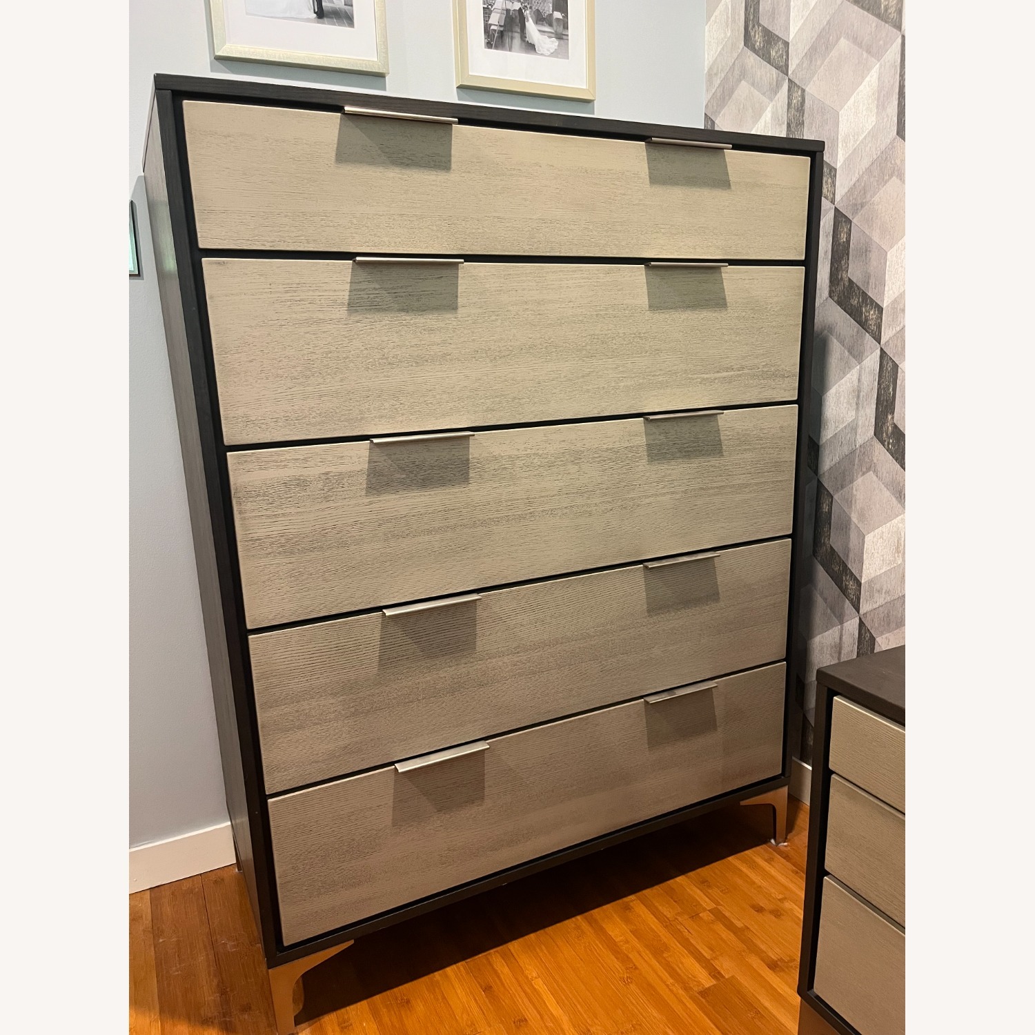 Gray 5 Drawer Tall Dresser - image-2
