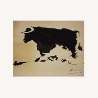 Real Bull Picasso Art Signed from Italy 