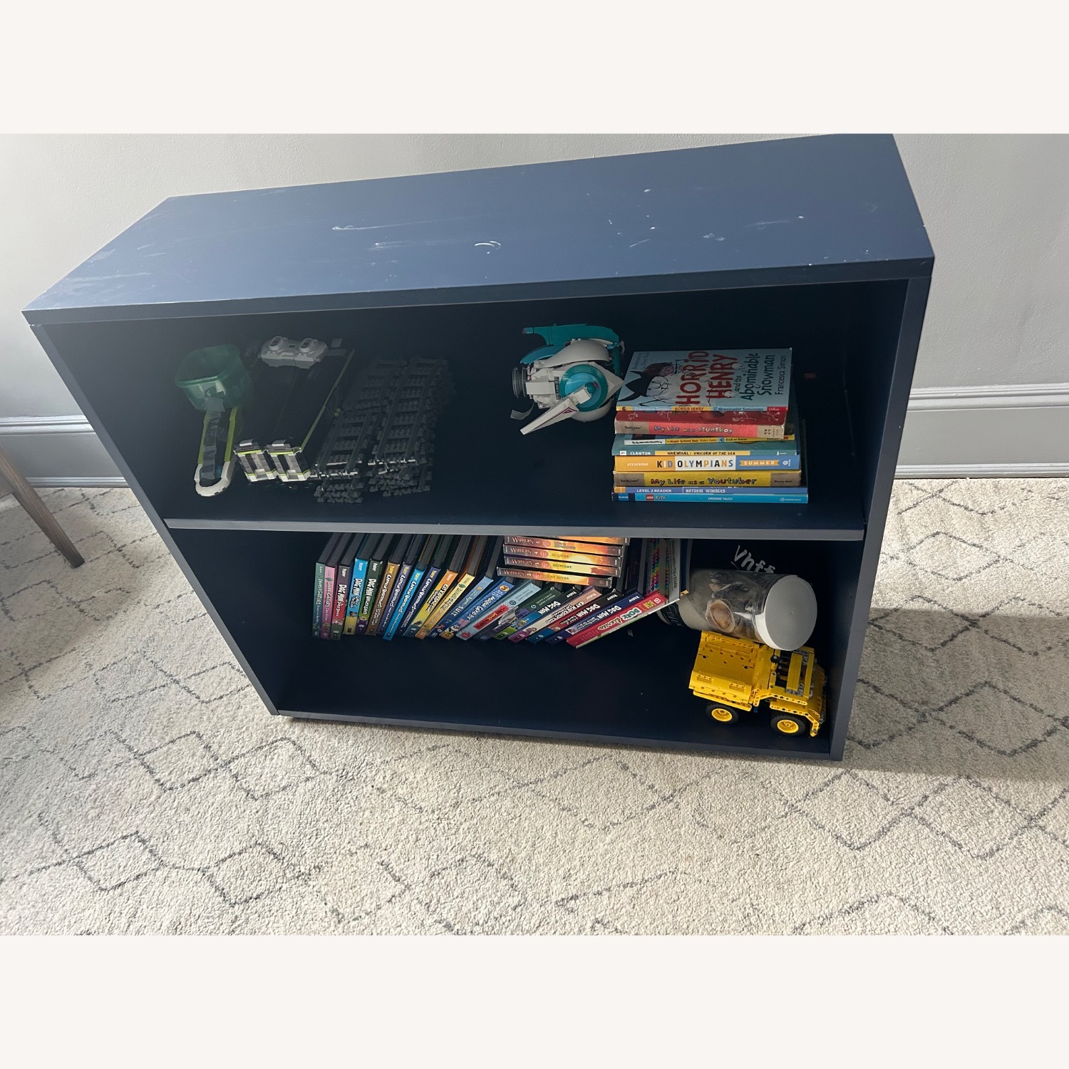 Low Loft Style Twin Bed with Dresser and Bookshelf - image-4