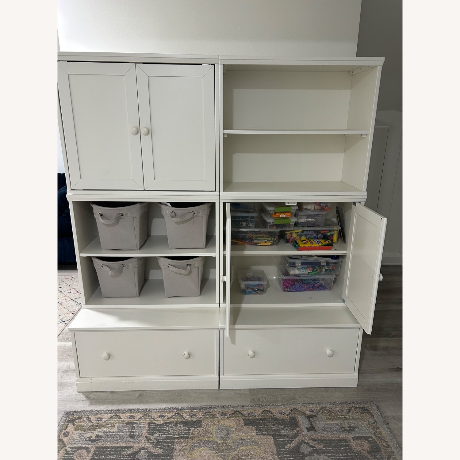 Pottery Barn White Cabinet Wall Storage System - image-1