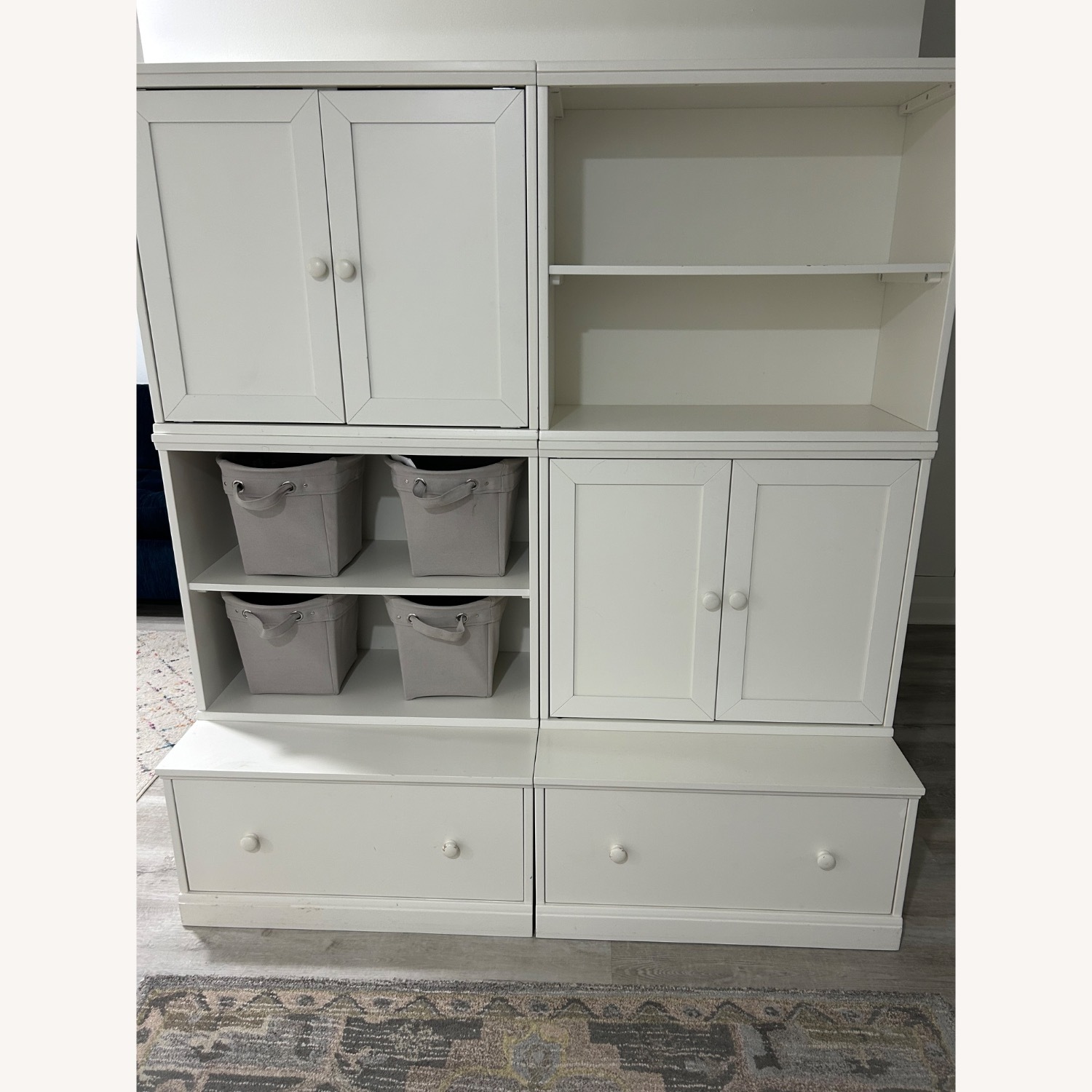 Pottery Barn White Cabinet Wall Storage System - image-2